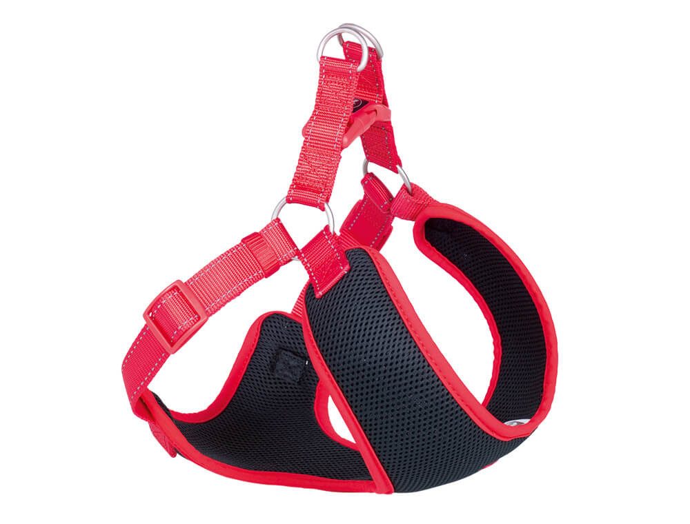 Nobby Hunde-Geschirr Geschirr "Black Mesh Reflect", rot, XXS