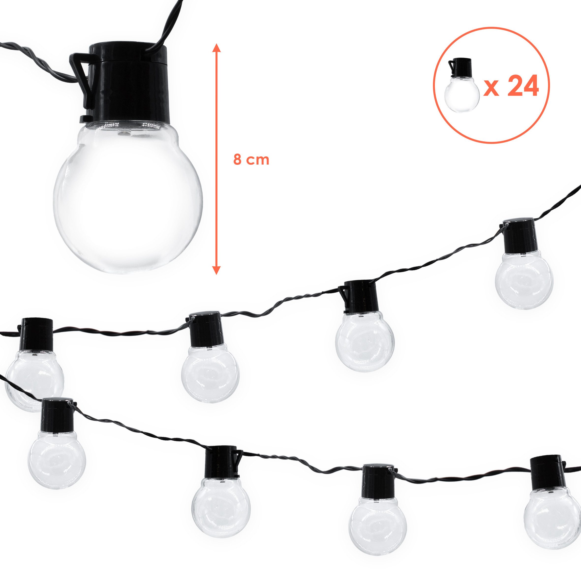 Spetebo LED-Lichterkette LED Solar Lichterkette mit 24 Glühbirnen - 460 cm, günstig online kaufen