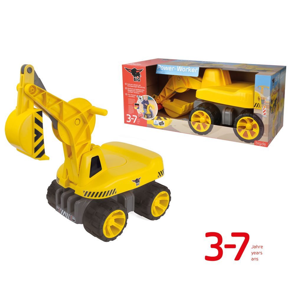 Simba Dickie Rutscherauto BIG Bagger Power-Worker Maxi gelb 73cm