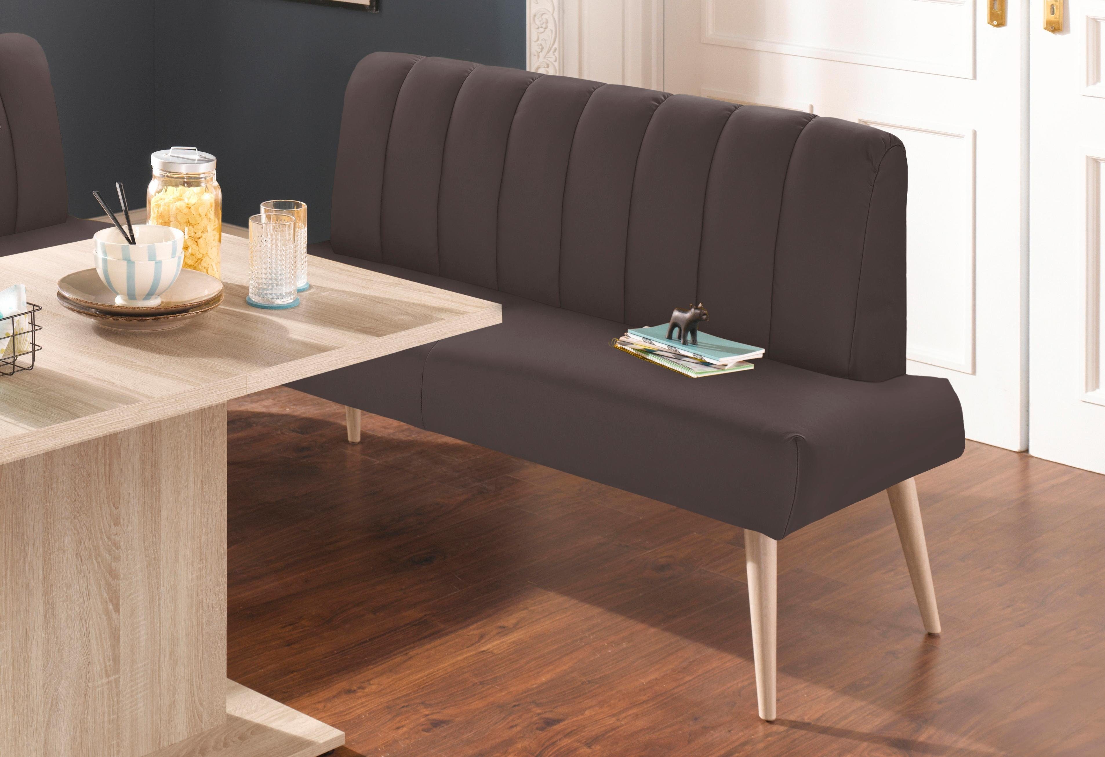 exxpo - sofa fashion Sitzbank Costa, moderne Rückensteppung, bequem und elegant, hoher Holzfuß, hochwertige Detailverarbeitung, Frei im Raum stellbar