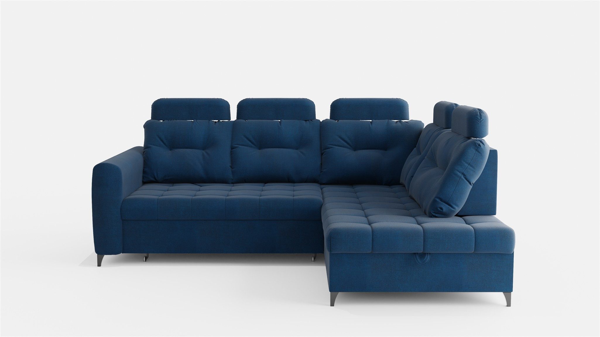Fun Möbel Ecksofa Sofa FUN MINATO mit Schlaffunktion in Velourstoff Hold Me, mit Ottomane, mit Bettkasten und Schlaffunktion