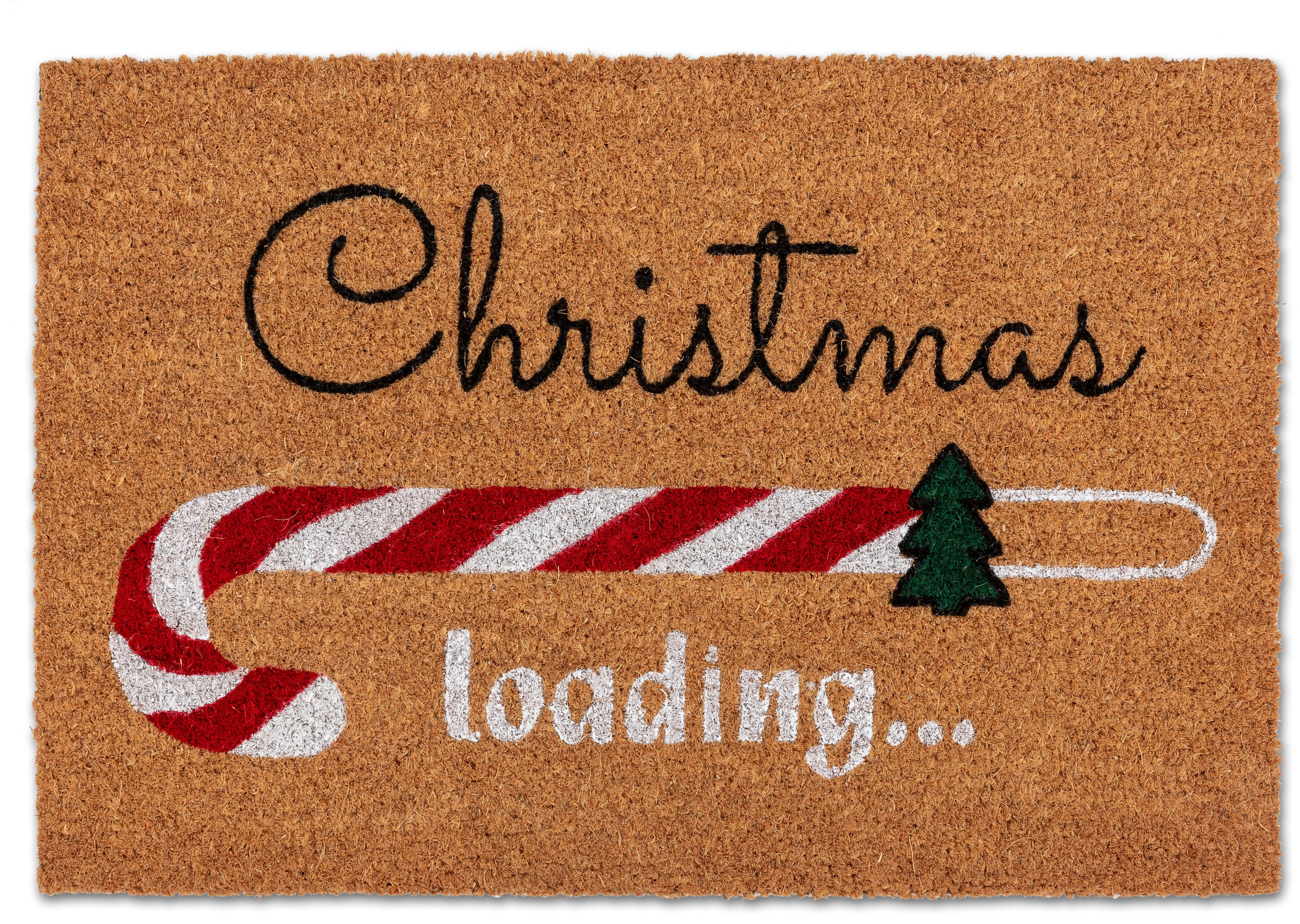 ASTRA Fußmatte Kokosvelours Xmas loadin 40x60, rechteckig, Höhe: 1,4 mm, Kokos, Natürliches Material, Zuckerstange, Weihnachten
