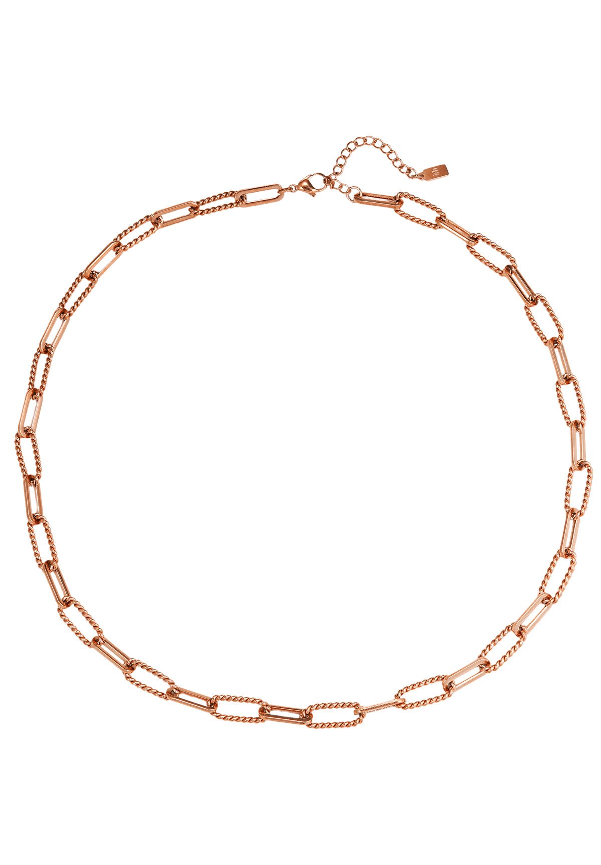 Hey Happiness Gliederkette Twisted Ovale Glieder, Trendy Herrenkette, Gedrehte Unisex Kette Paperclip, wasserfest