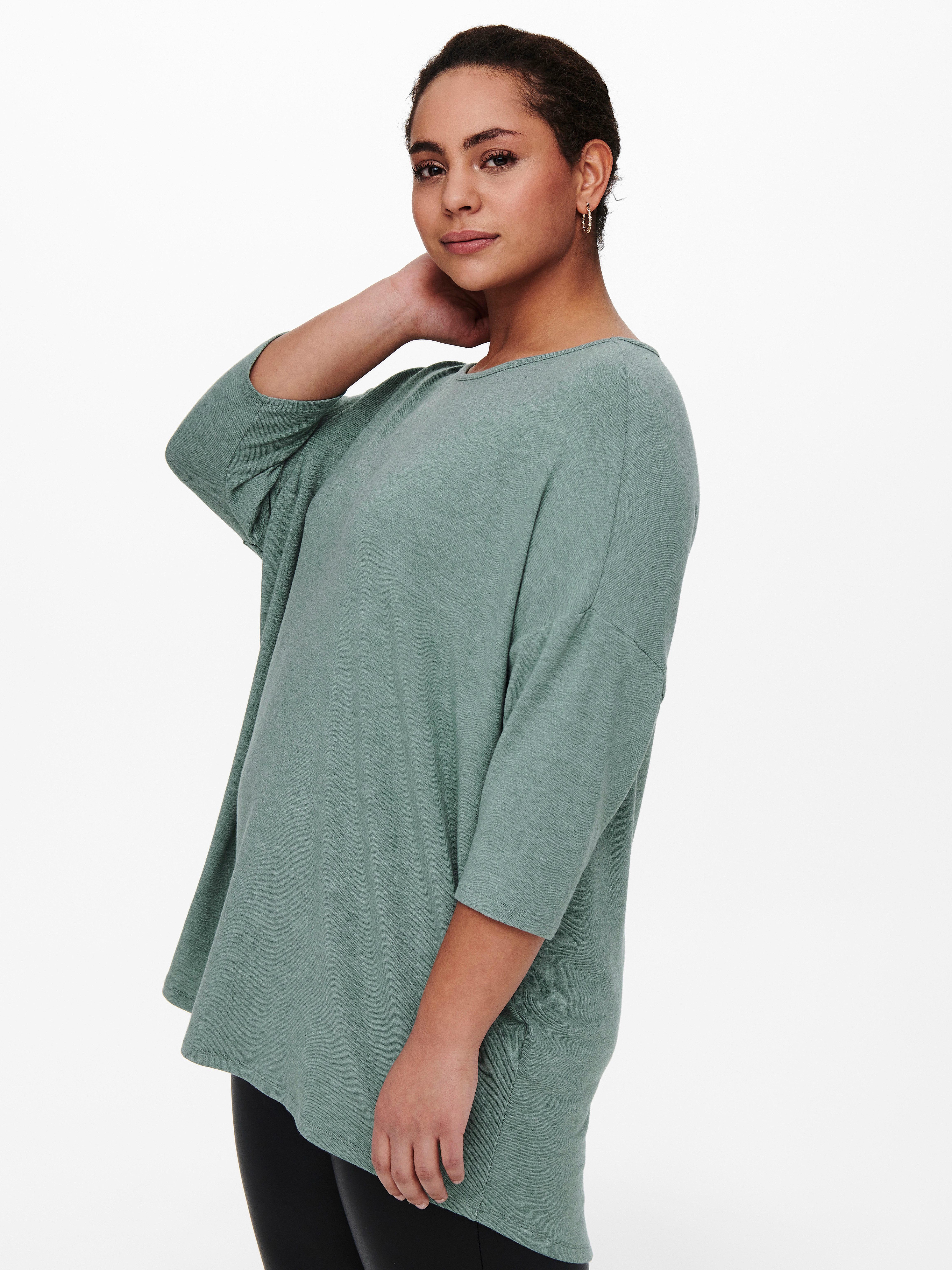 ONLY CARMAKOMA 3/4-Arm-Shirt CARLAMOUR 3/4 TOP JRS NOOS Materialmix, loose günstig online kaufen