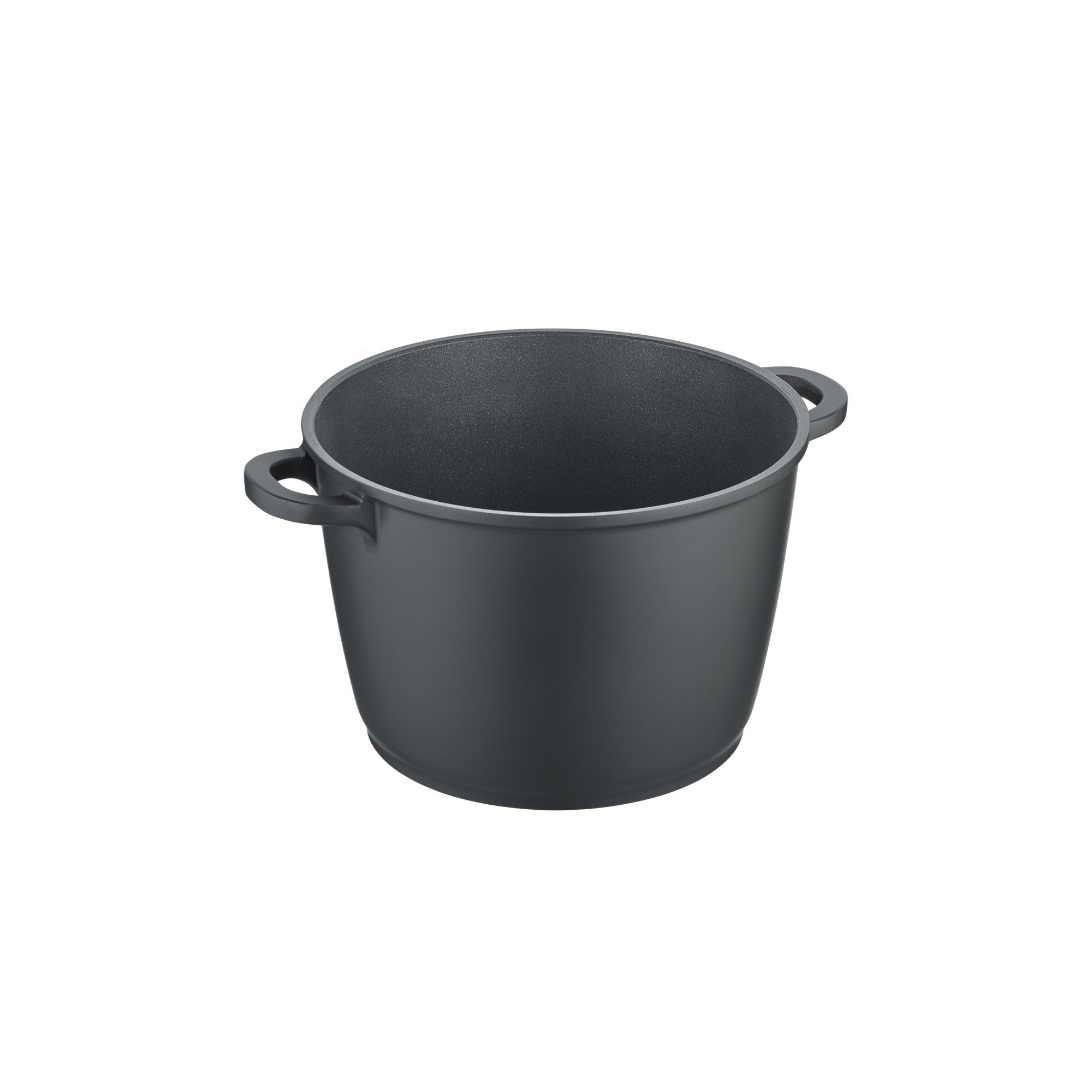 Berndes Kochtopf Gemüse- und Suppentopf mit Glasdeckel 24 cm, Aluguss, schwarz