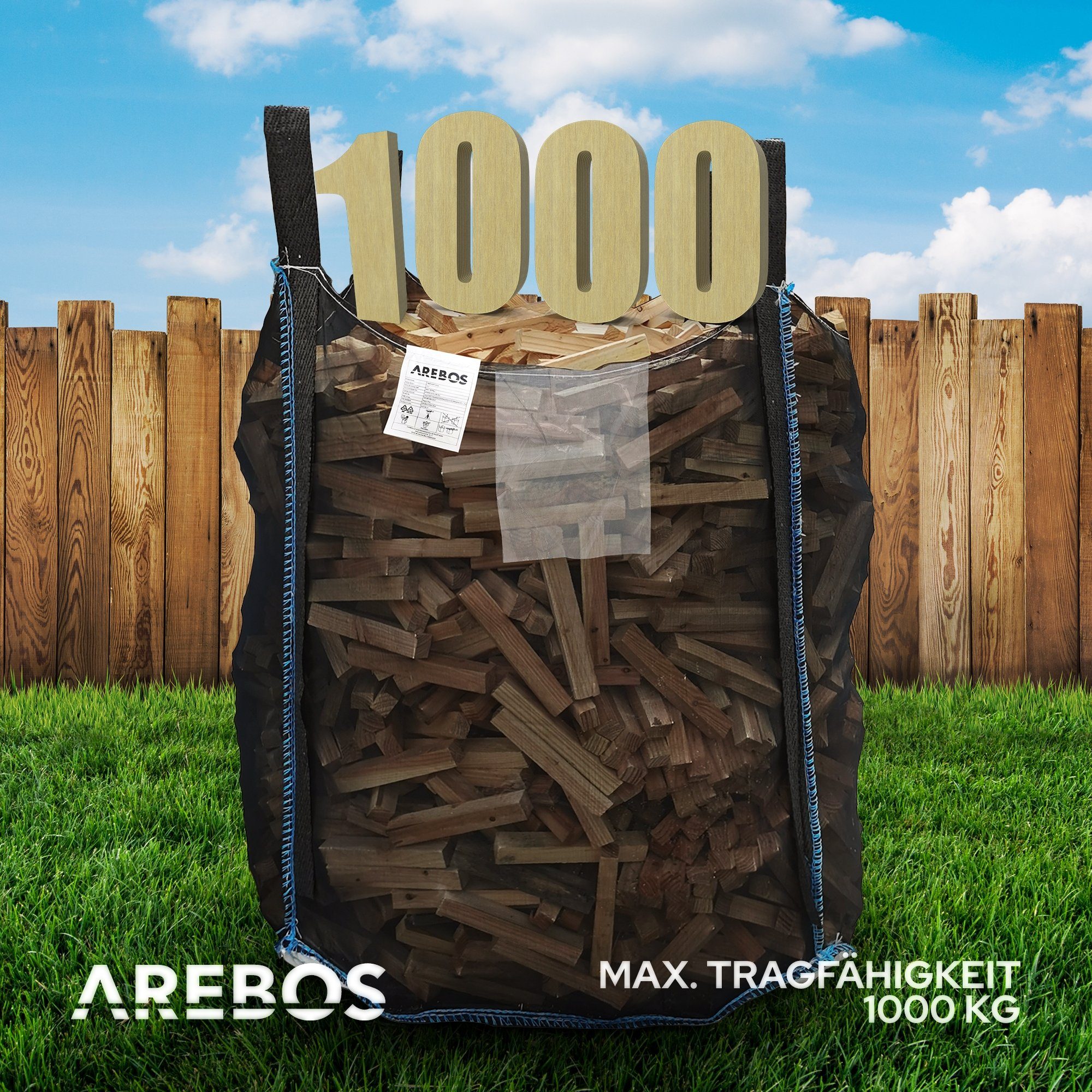 Holz Brennholzsack Arebos Bag (1 Big Kaminholzkorb Premium für Brennholz St) Woodbag Holzsack