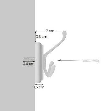 SONGMICS Wandgarderobe Garderobenhaken, 4 Dreifach-Kleiderhaken, 40 x 11 x 7 cm (L x B x H)