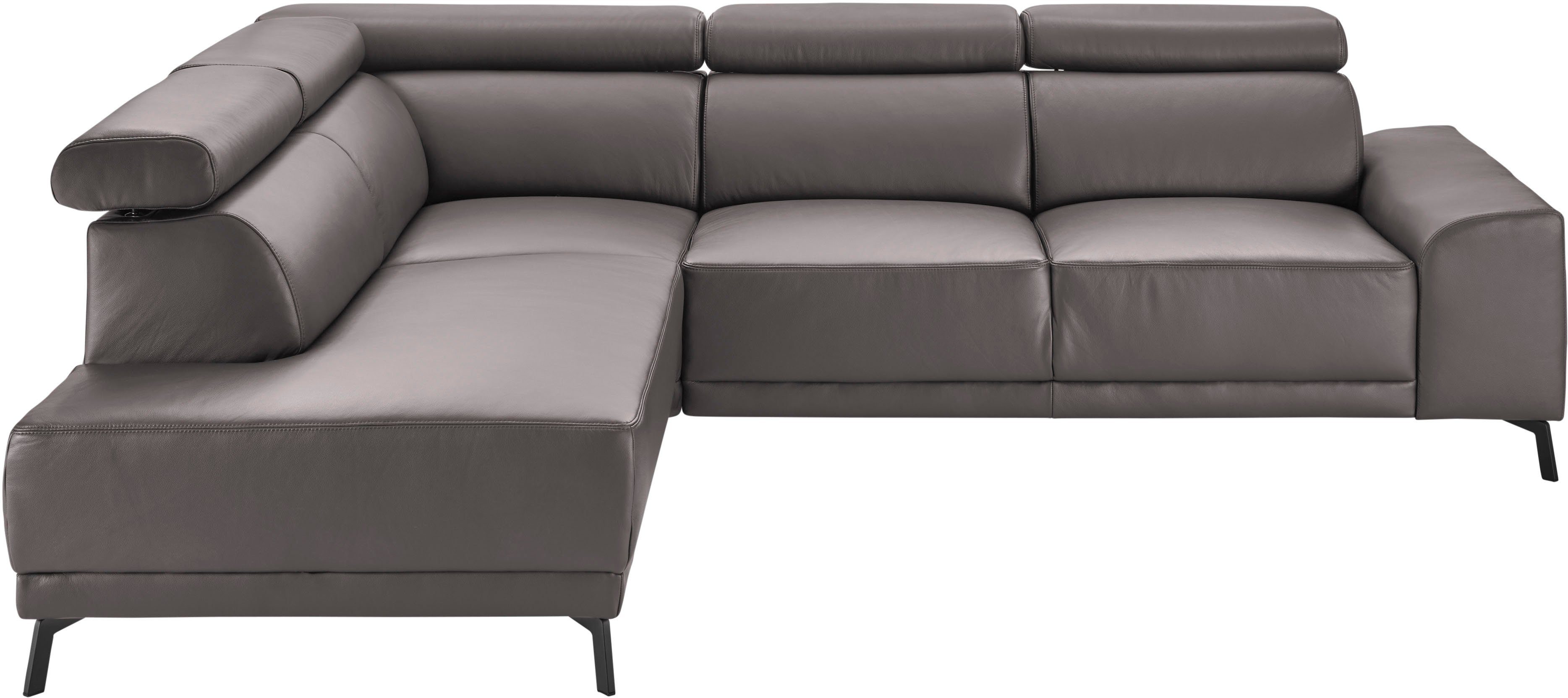 3C Candy Ecksofa Greve modern und bequem, inkl. manueller Kopfteilverstellung, L-Form, wahlweise mit motorischem Sitzvorzug