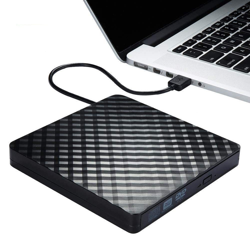 Forrlite Externes CD DVD Laufwerk USB 3.0 Typ-C, Slim CD DVD RW Brenner DVD-Brenner (DVD 8x/CD 24x, Externes DVD-Laufwerk,Kompatibel mit Windows)
