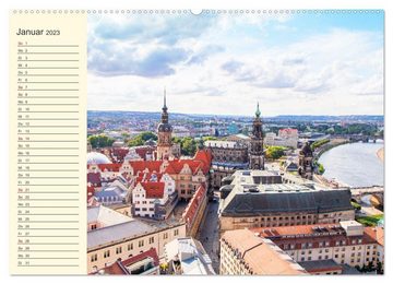 CALVENDO Wandkalender Dresden Terminplaner (Premium, hochwertiger DIN A2 Wandkalender 2023, Kunstdruck in Hochglanz)