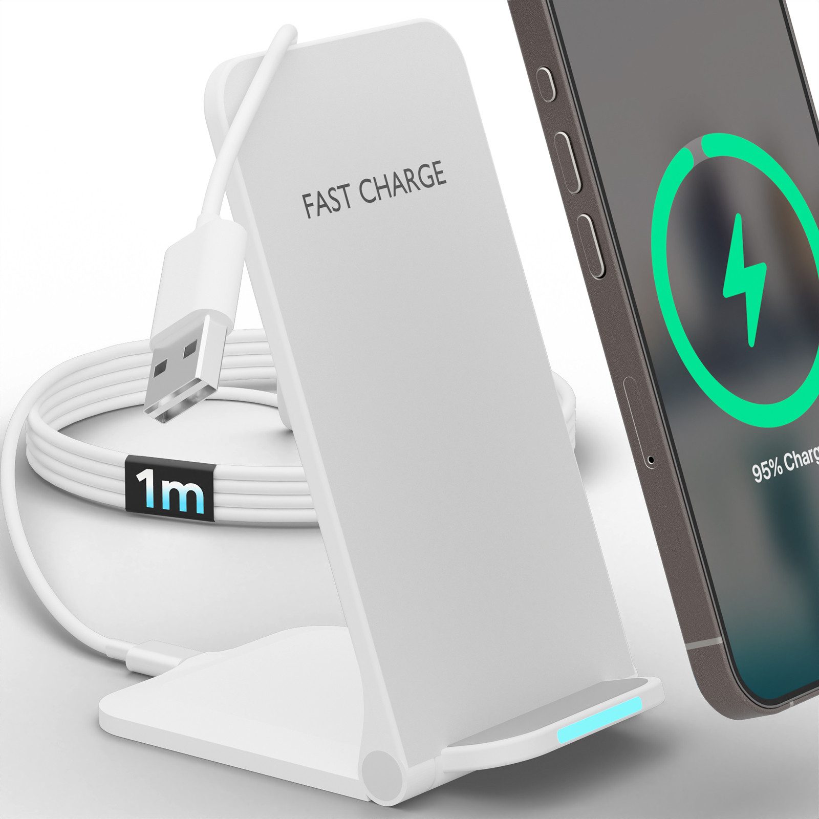 GreenHec Ladestation Wireless Charger Handy Induktiv Kabelloses Ladegerät Wireless Charger (3,00 mA, Spar-Set, 0-tlg., Wireless Charging Pad, für iPhone 16 15 14 13 12 11 Samsung 15w Charger Stand)