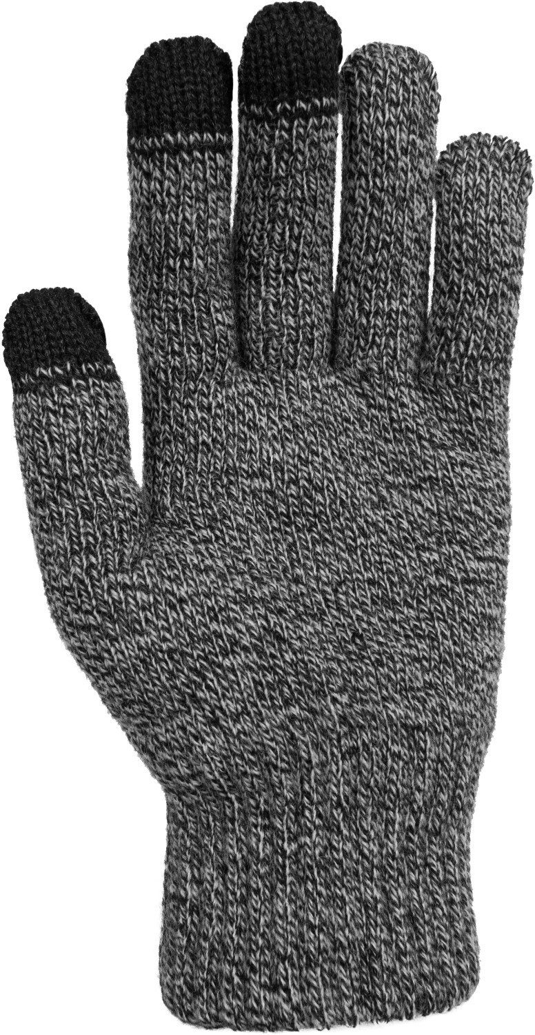 styleBREAKER Touchscreen Handschuhe Strickhandschuhe Strickmuster mit Karo Schwarz-Weiß Strick