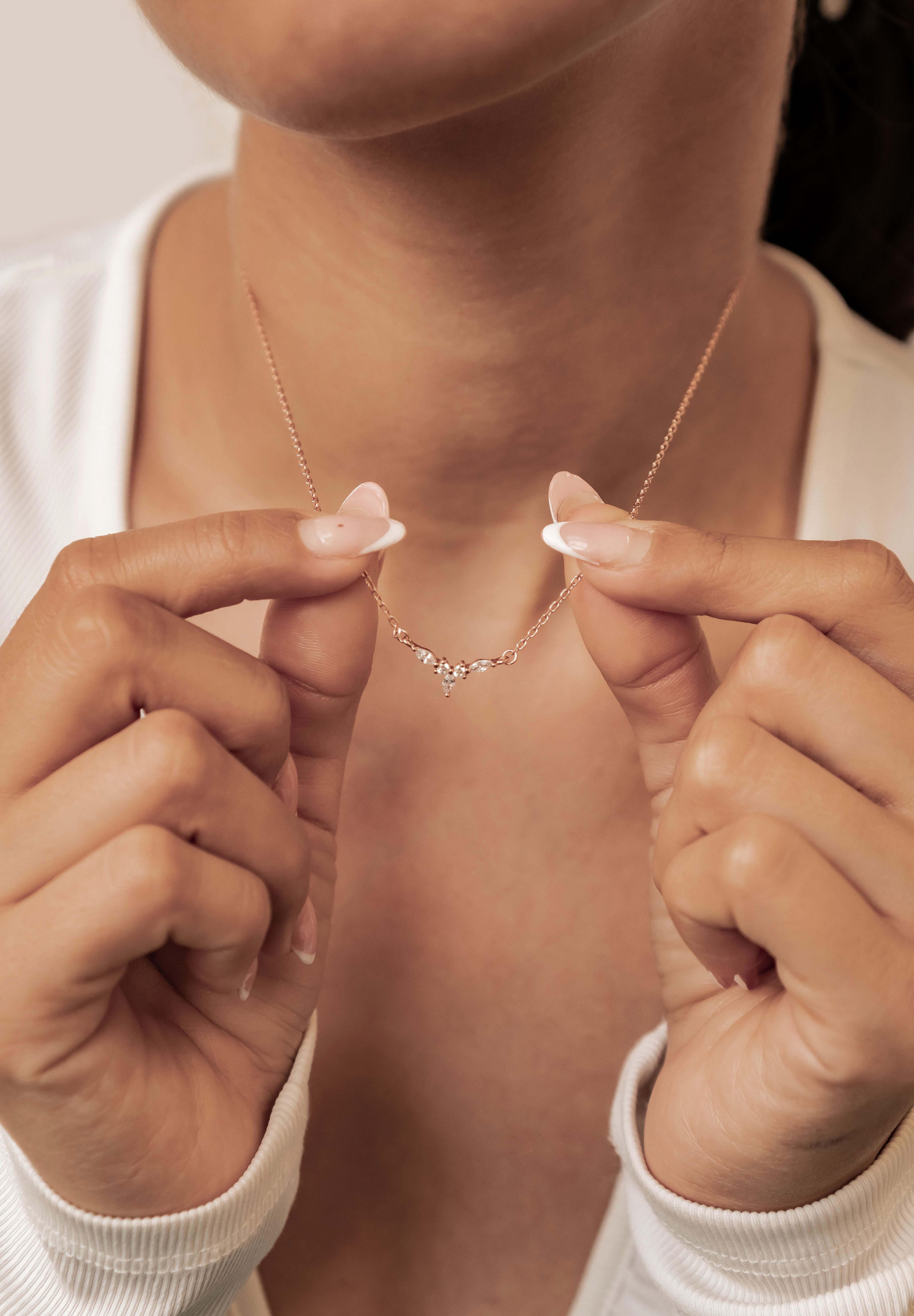 Hey Happiness Charm-Kette Diadem Royal Zarte Silberkette, Filigrane 925 Sterling Silber Kette Damen mit Zirkonia