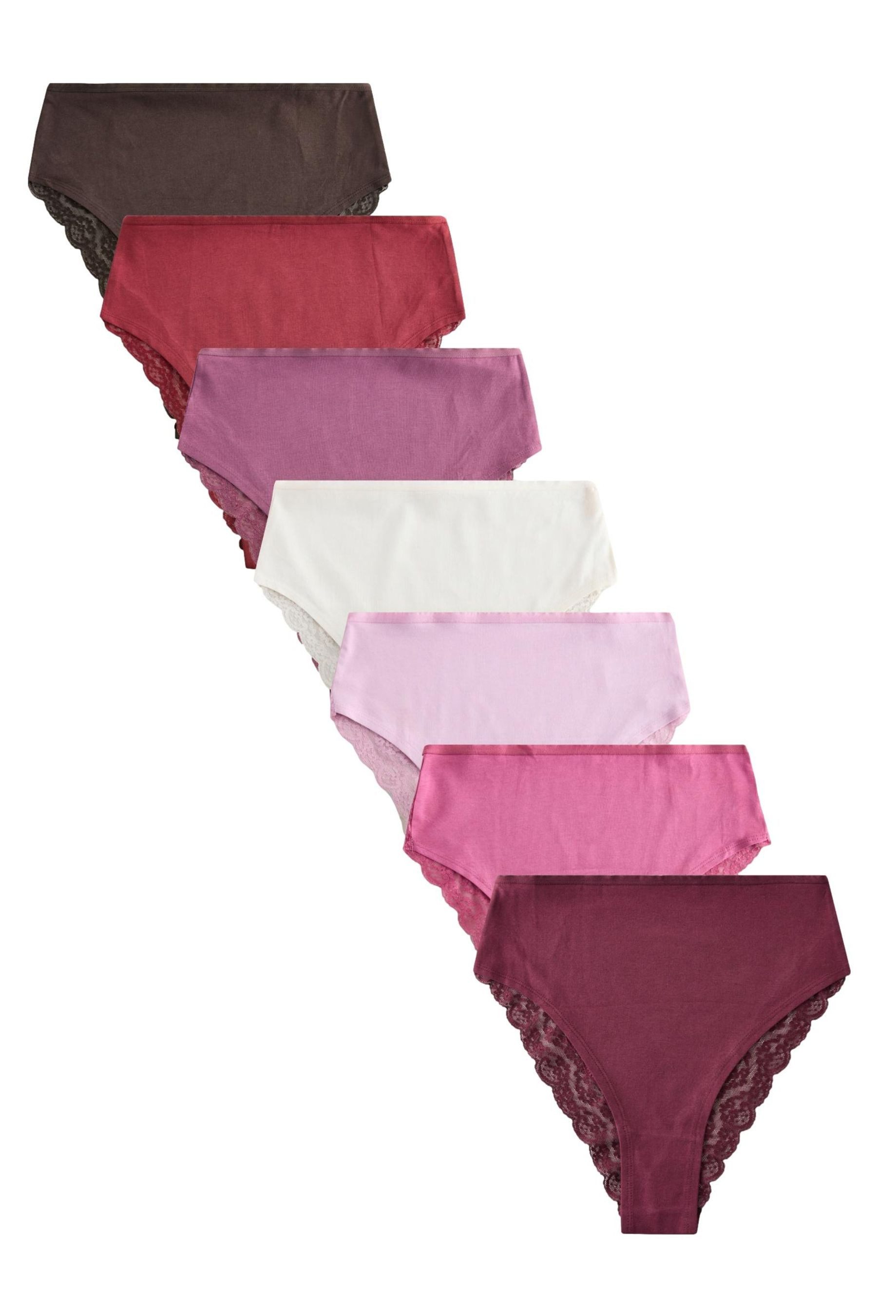 Next Bikinislip Hochbundslips mit Spitze und hohem Bein, 7er-Pack (7-St)