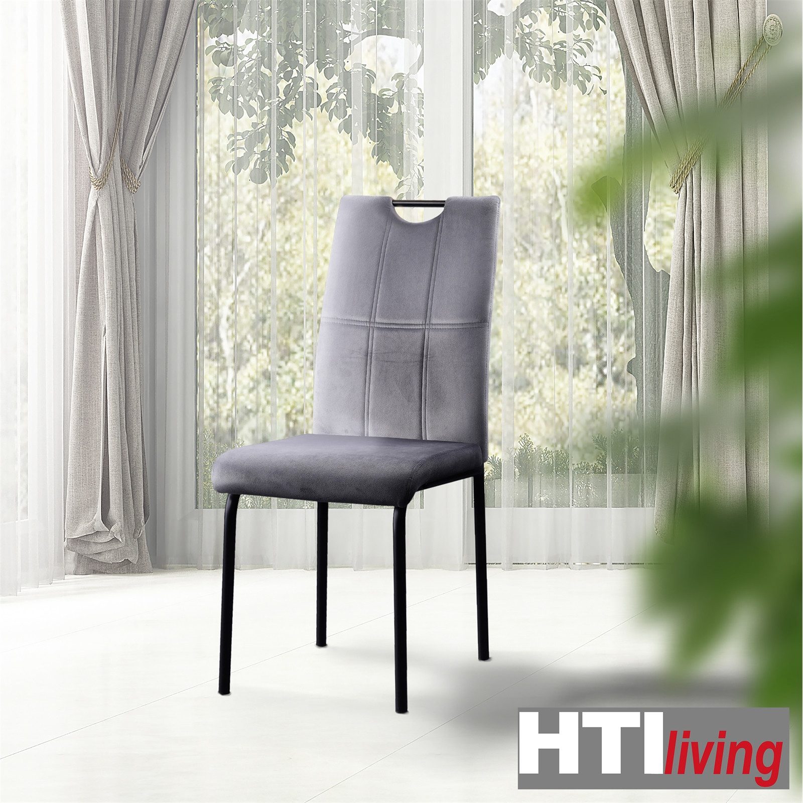 HTI-Living Esszimmerstuhl Stuhl Denton Velvet Grau (Set, 2 St), Esszimmerst günstig online kaufen