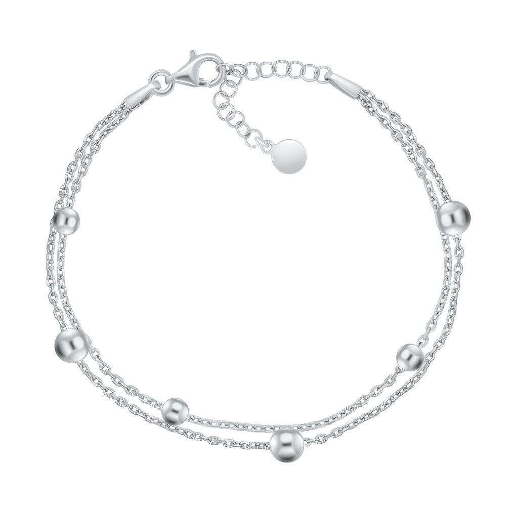 Armband Doppeltes Silber BRC103W Perlenarmband