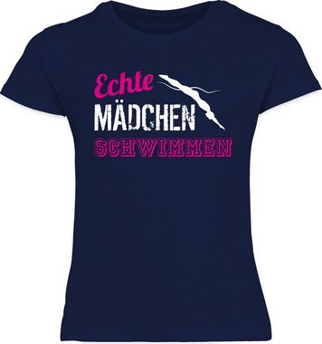 Shirtracer T-Shirt Echte Mädchen schwimmen Kinder Sport Kleidung