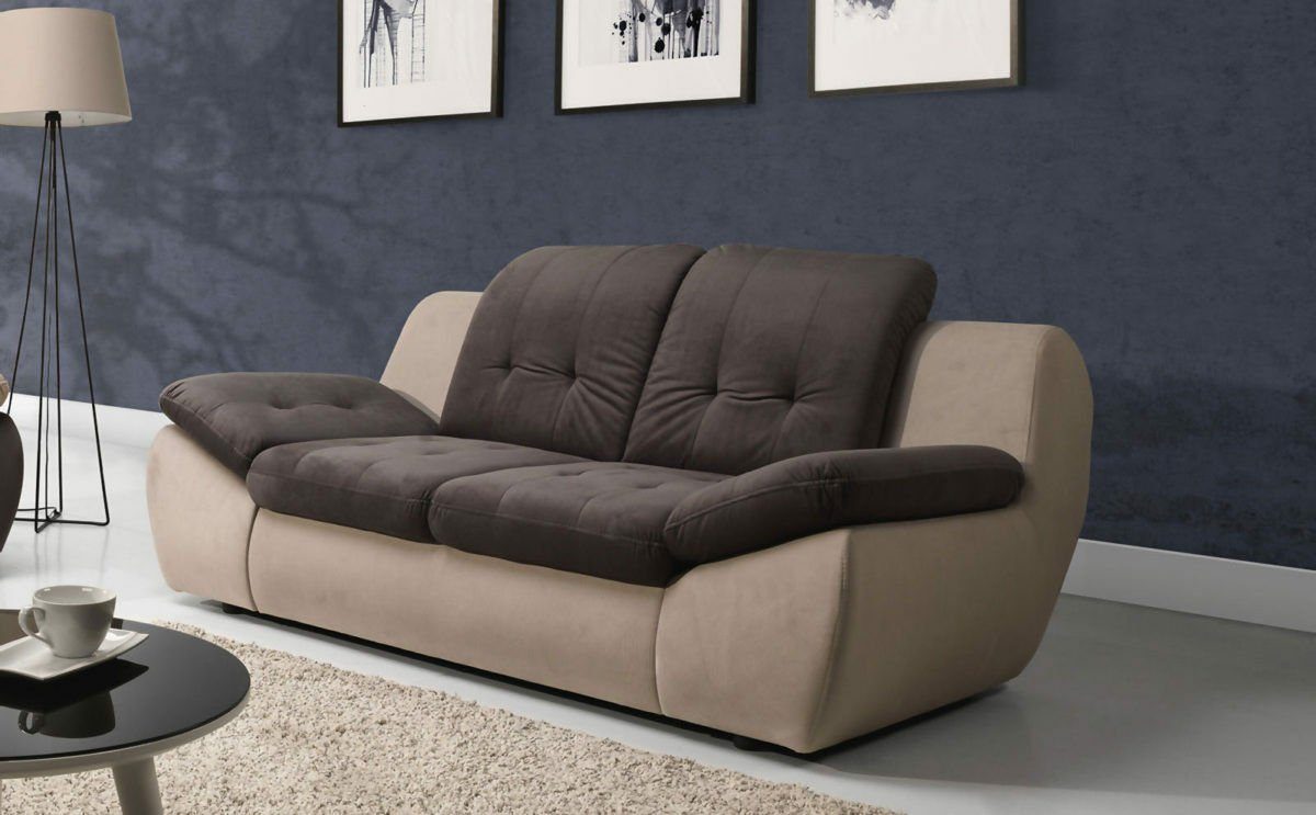 JVmoebel Sofa Designer Beiger Zweisitzer Relax Sitzer Luxus Sofa Polstersofas, Made in Europe