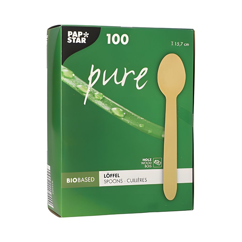 PAPSTAR Einweglöffel Löffel, Holz pure 15,7 cm 100 Stk