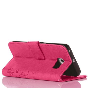 Numerva Handyhülle Bookstyle Flower für Samsung Galaxy S7, Handy Tasche Schutzhülle Klapphülle Flip Cover mit Blumenmuster