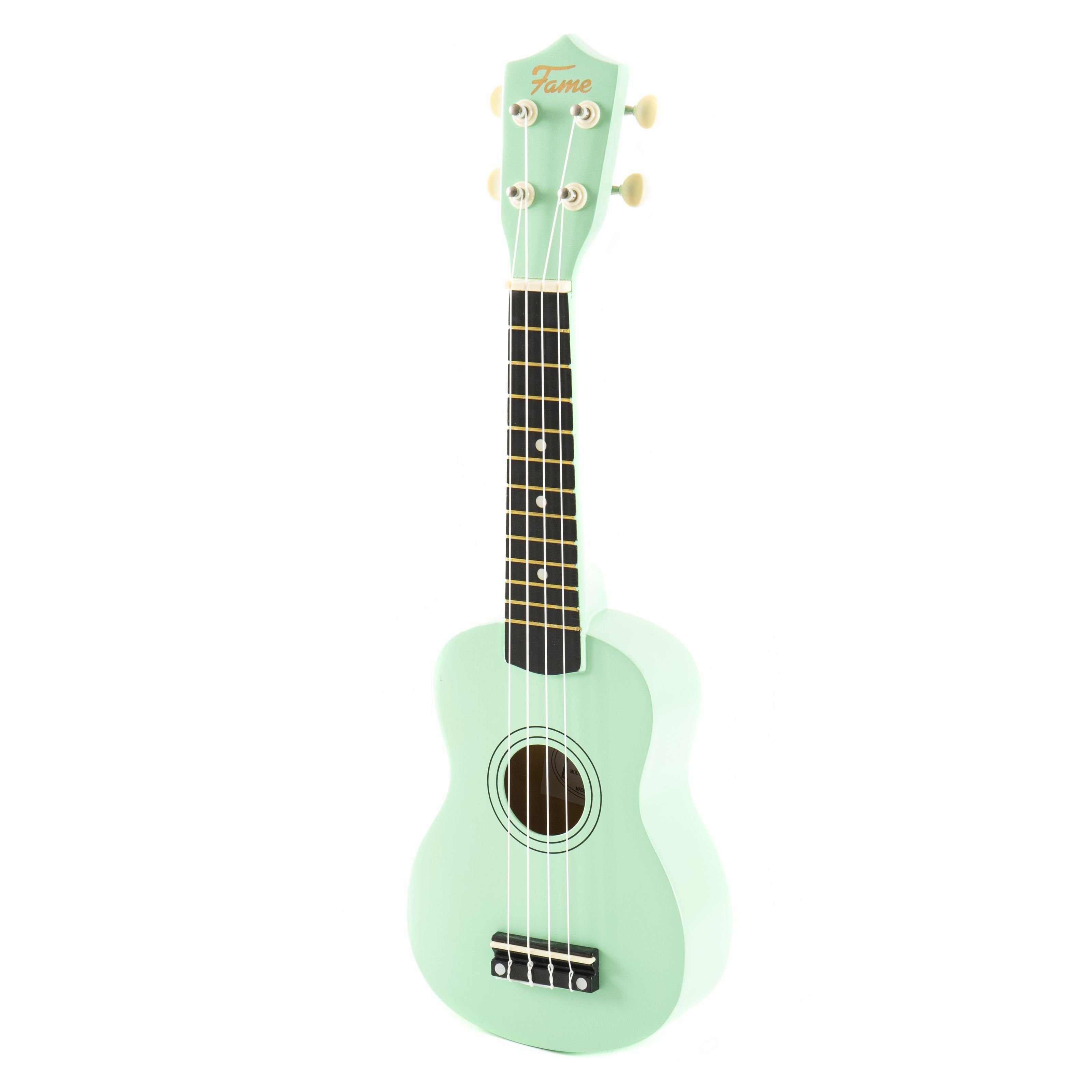 FAME Ukulele, UKE-S BW Sopran Ukulele Sea Foam Green inkl. Bag Lindenholz-Korpus 12-Bündiges Composite-Griffbrett Nickel-Finish Stimmmechaniken, Ukulelen, Sopran Ukulelen, UKE-S BW Sopran Ukulele, Sea Foam Green, Lindenholz-Korpus