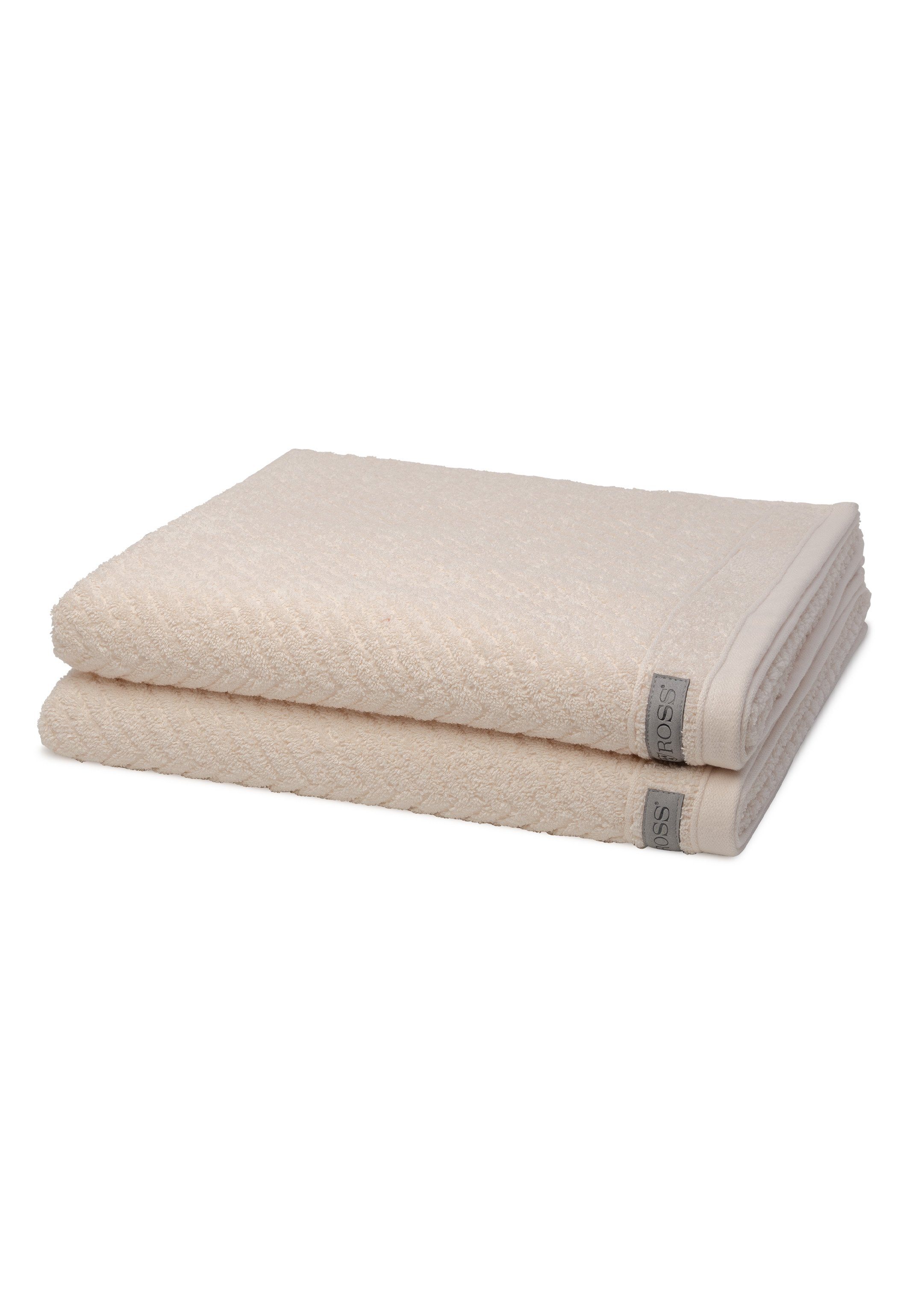 ROSS Handtuch Set Smart, Walkfrottee, (Spar-Set, 2-tlg), 2 X Duschtuch - Im Set - Baumwolle - Saugfähige und weicher Griff Natur