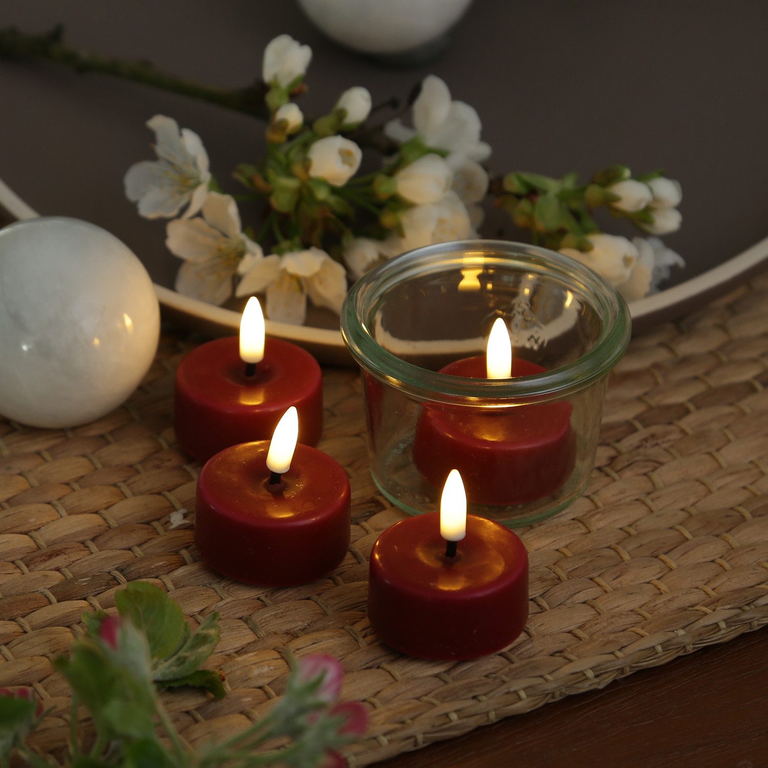 Deluxe Homeart LED-Kerze LED Mini Teelichter Mia flackernd mit Batterien D: günstig online kaufen