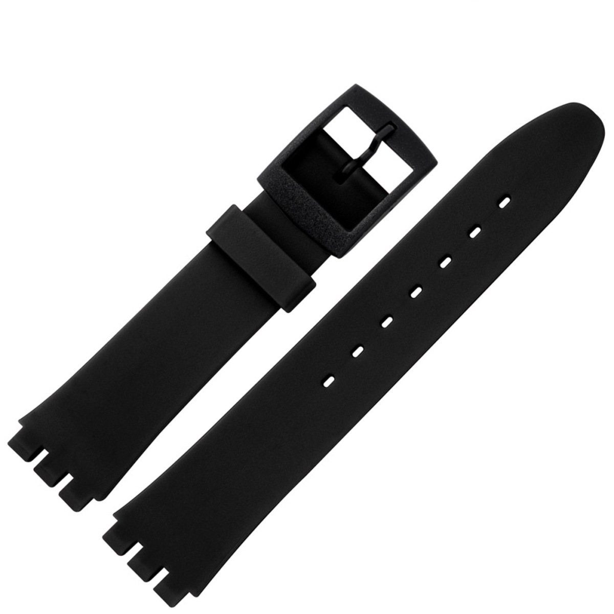 MARBURGER Uhrenarmband 17mm Kunststoff PVC Schwarz günstig online kaufen