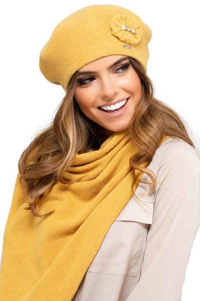 Kamea Baskenmütze Winterset für Damen Pesaro - Baskenmütze mit passendem Schal - verschiedene Farbauswahl