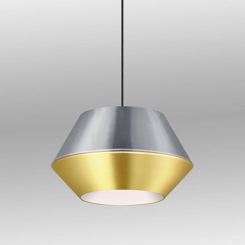 Metallschirm s.luce Individuelle Pendelleuchte Pendellampe SkaDa Aluminium/Schwarz, Warmweiß