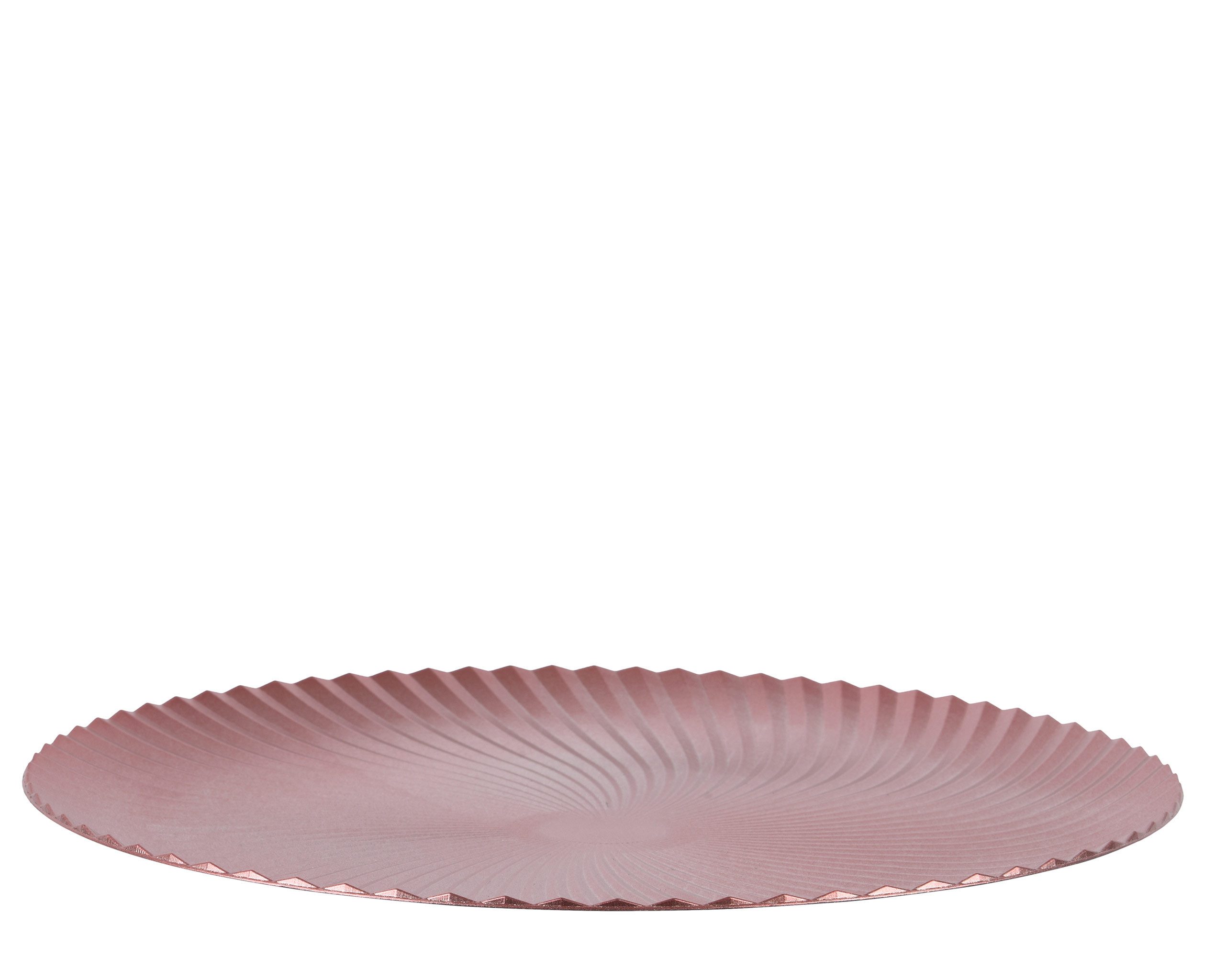 Kaemingk Dekoteller, Dekoteller 33cm Kunststoff Spiralmuster Rosa günstig online kaufen