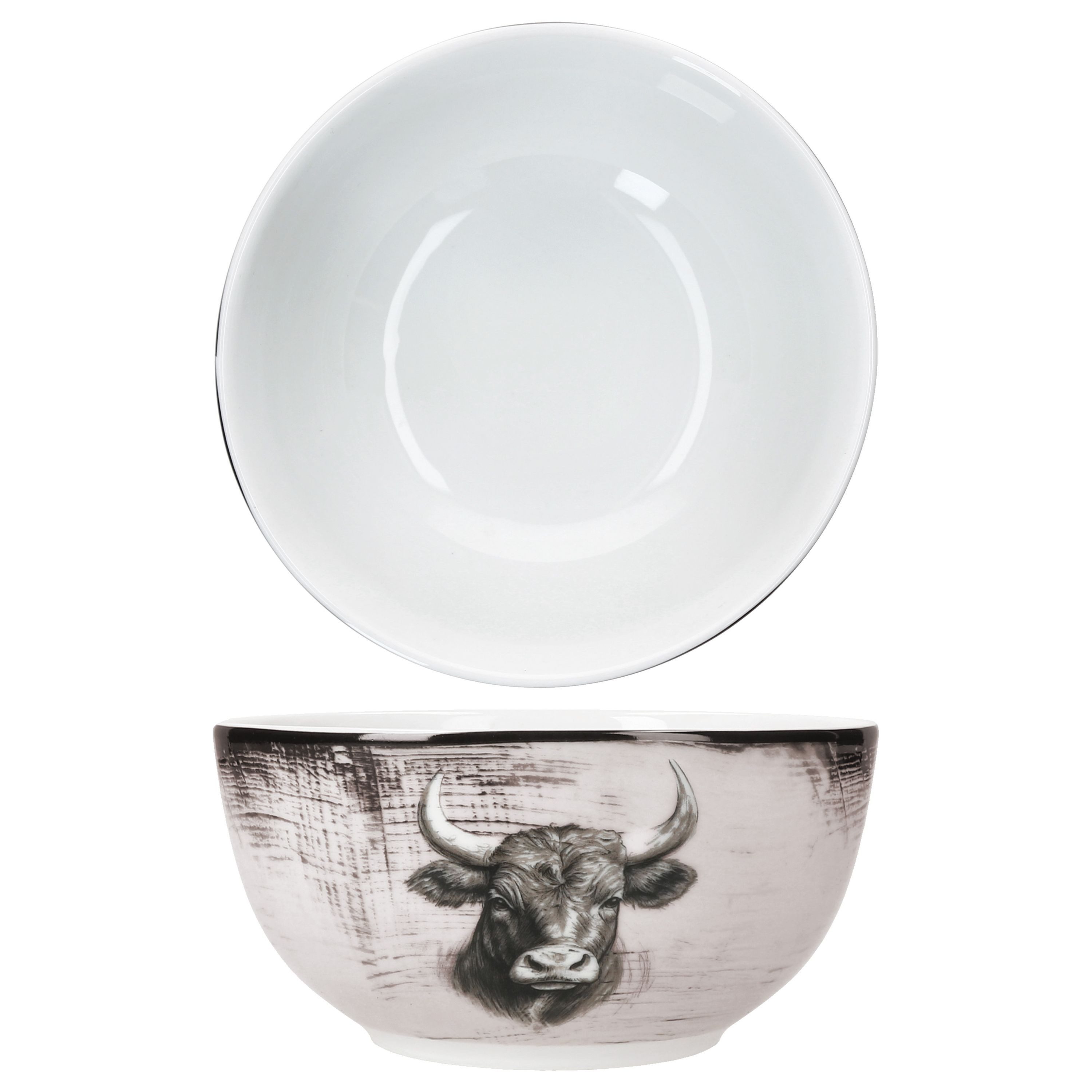 MamboCat Müslischale Toro 6x Müslischale Ø14,2cm 460ml Porzellan 6 Personen Kuh Landhaus, Porzellan – Bild 5 von 5
