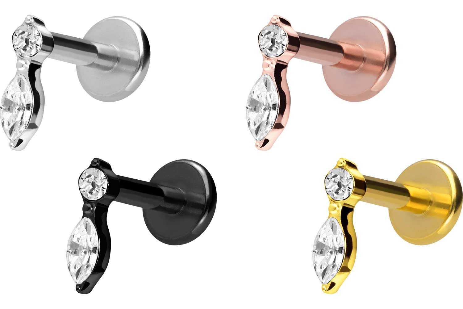 PIERCINGLINE Piercing-Set Titan Labret mit Innengewinde günstig online kaufen