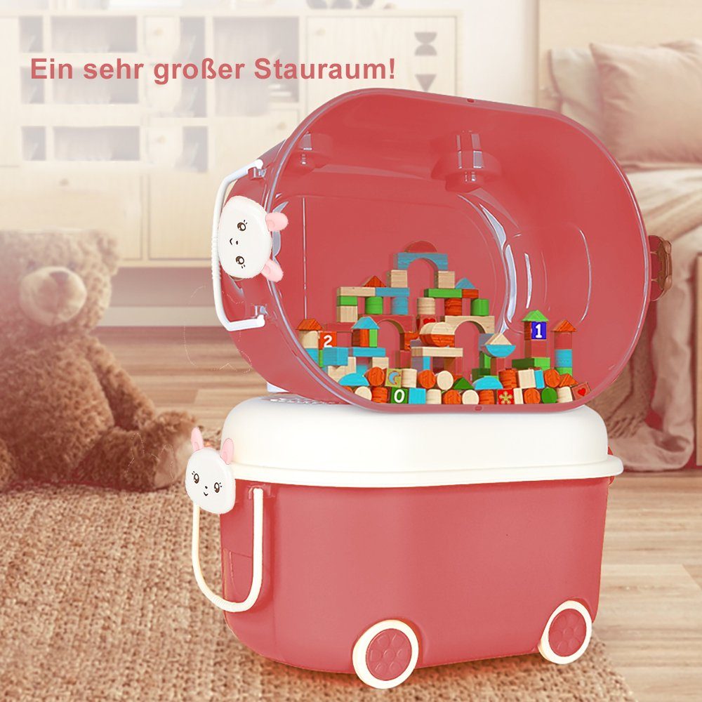 Creliv Spielzeugtruhe Spielzeugboxen Set 3er – stapelbare Kisten mit Deckel für Kinder – Bild 5 von 5