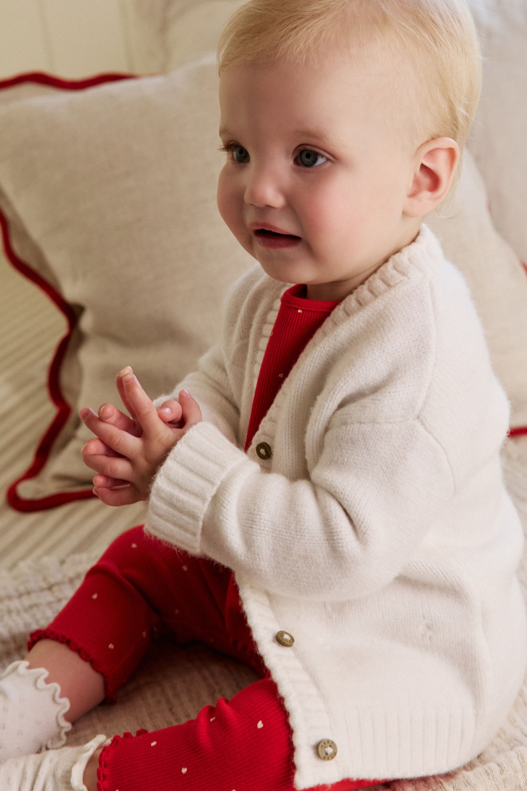 Next Strickjacke Babystrickjacke mit Schleife (1-tlg)