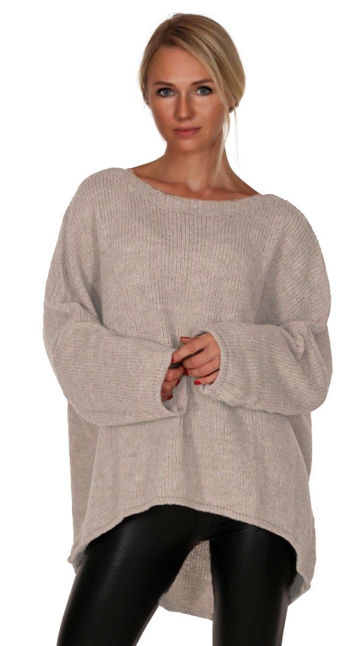 Charis Moda Strickpullover "Adriana" asymmetrischer Schnitt im Oversize Look