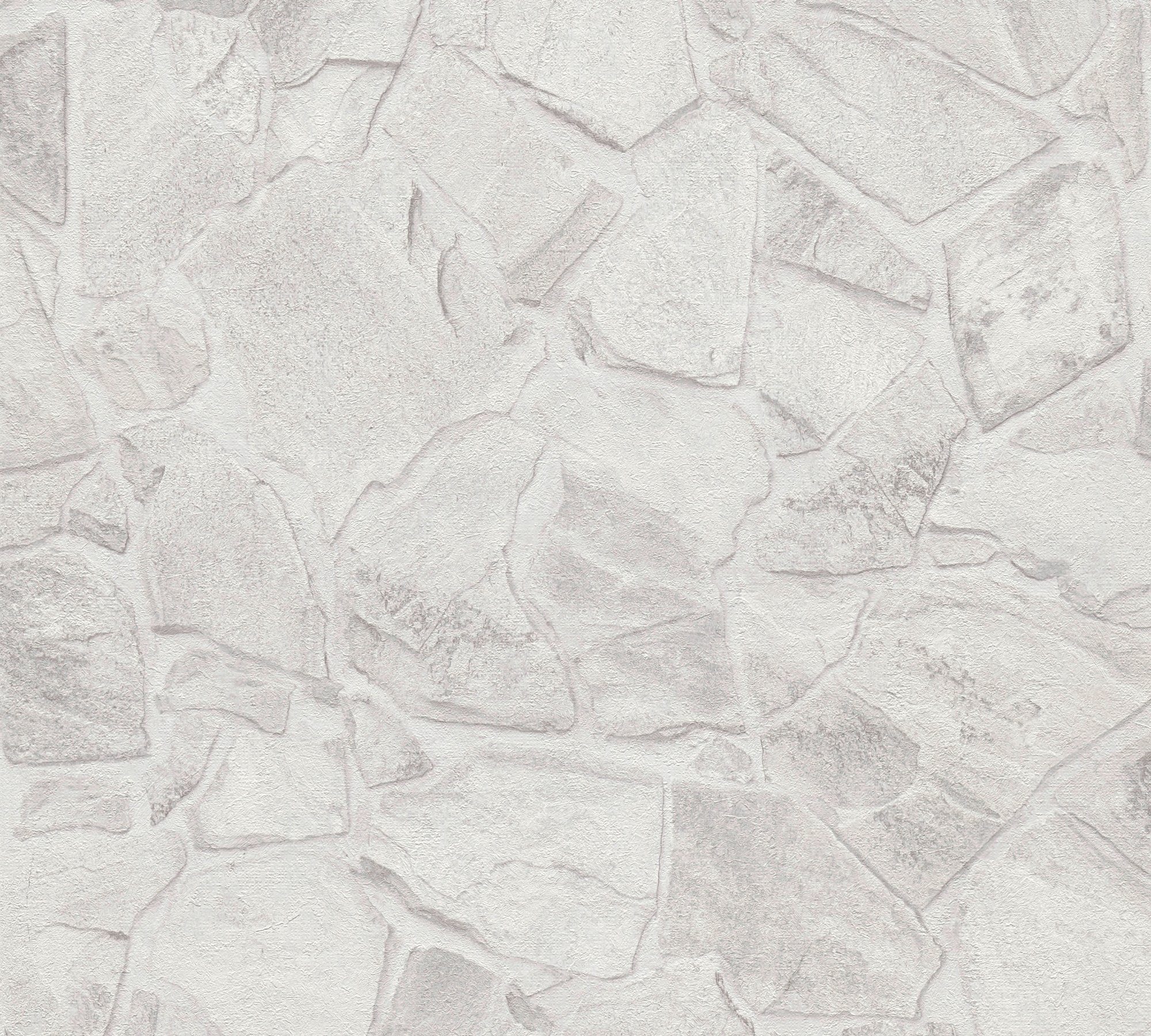 A.S. Création Vliestapete Terra Grau,Weiß,Grau St), strukturiert, Naturstein 3d-Optik Tapete matt, Stein-Tapete Steinoptik, Steinwand (1