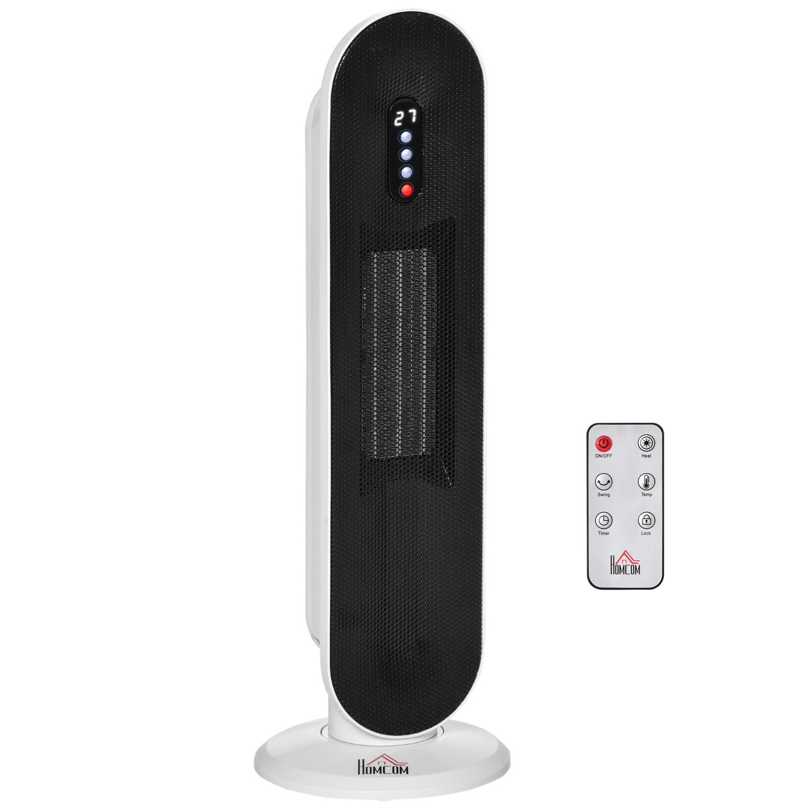 FELIXLEO Keramikheizlüfter Heizlüfter 24h Stunden Timer 2000W 2 Modi Oszillation Metall Weiß plus