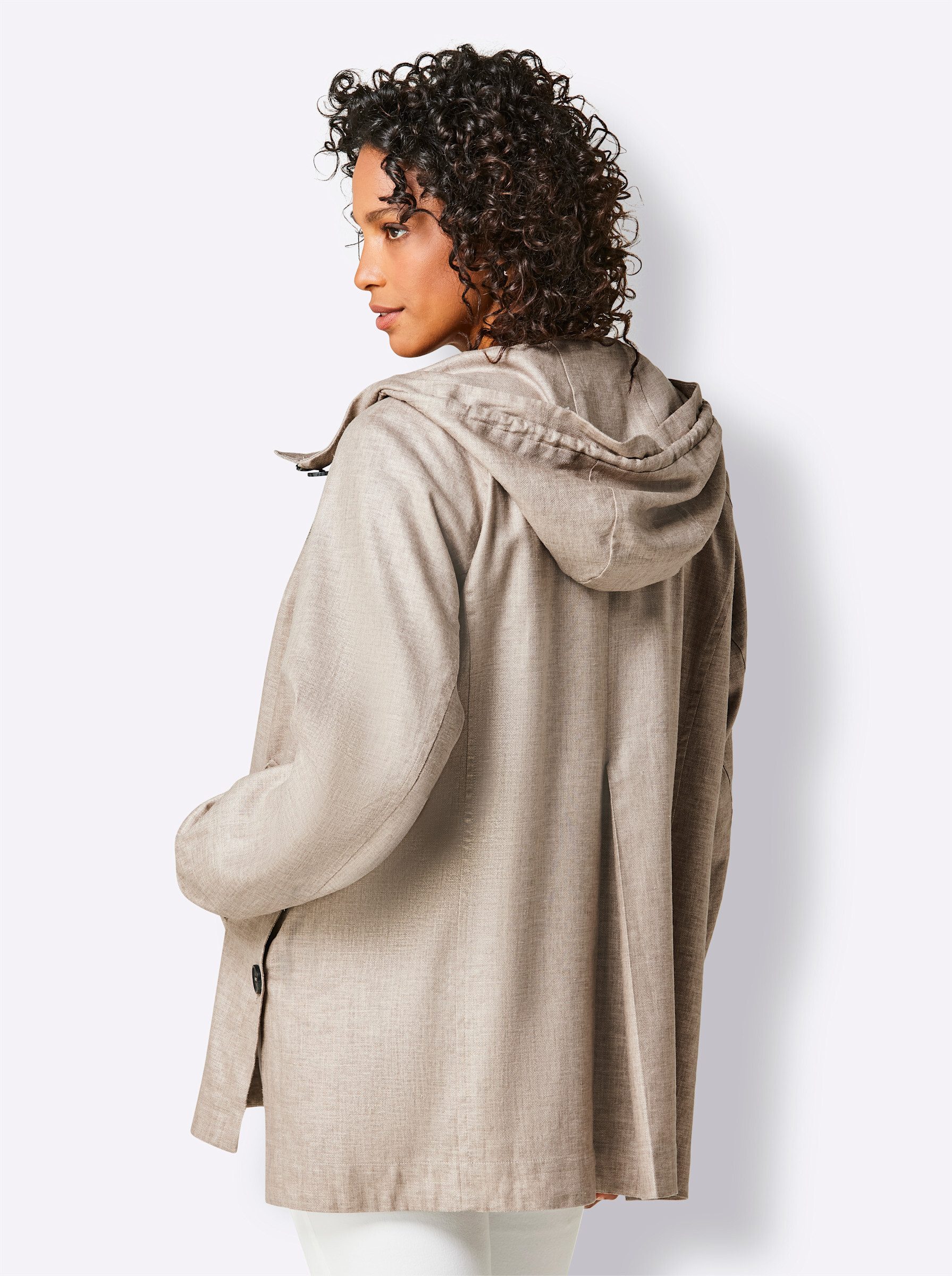 creation L Allwetterjacke Leinen-Viskose-Jacke Langarm