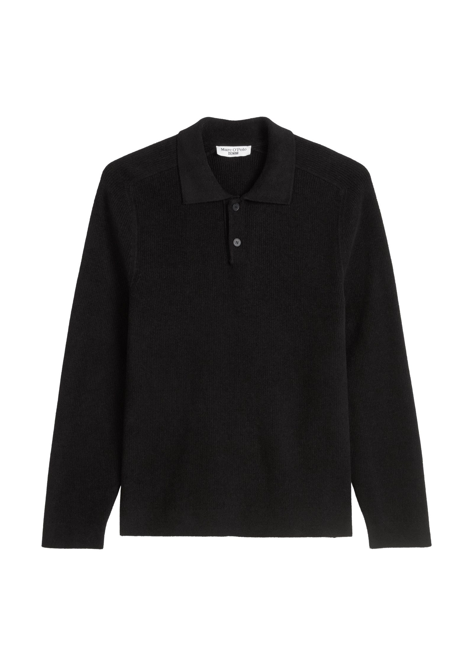Polokragenpullover relaxed fit mit Flachstrickkragen und Knopfleiste