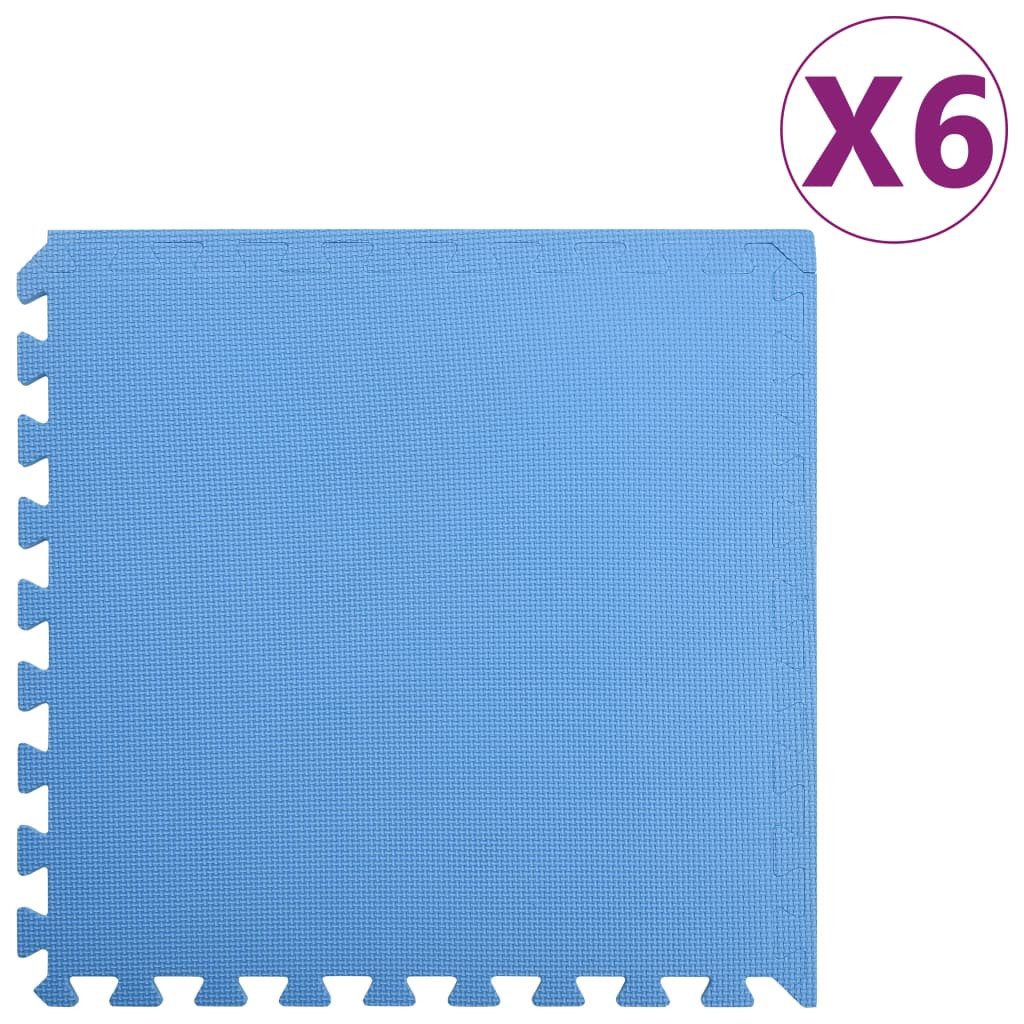 vidaXL Trainingsmatte 216 mÂ² Bodenmatten 6 Stk 2,16 m² EVA-Schaum Blau