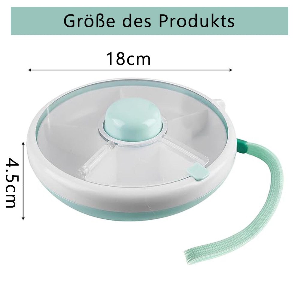 Kinder Snack-Spinner Mit 5 Fächern - Drehbare Lunchbox Für Unterwegs In Grün