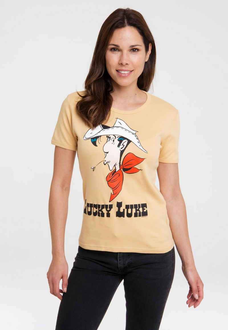 LOGOSHIRT T-Shirt Lucky Luke Portrait mit coolem Print