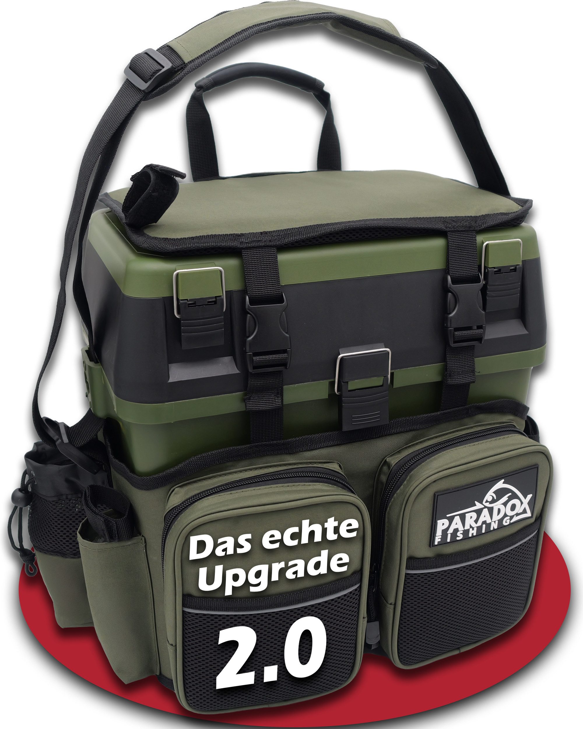 Paradox Fishing Angelrucksack Multifunktions-Sitzkiepe mit 4 Boxen im Deckel (1-tlg)