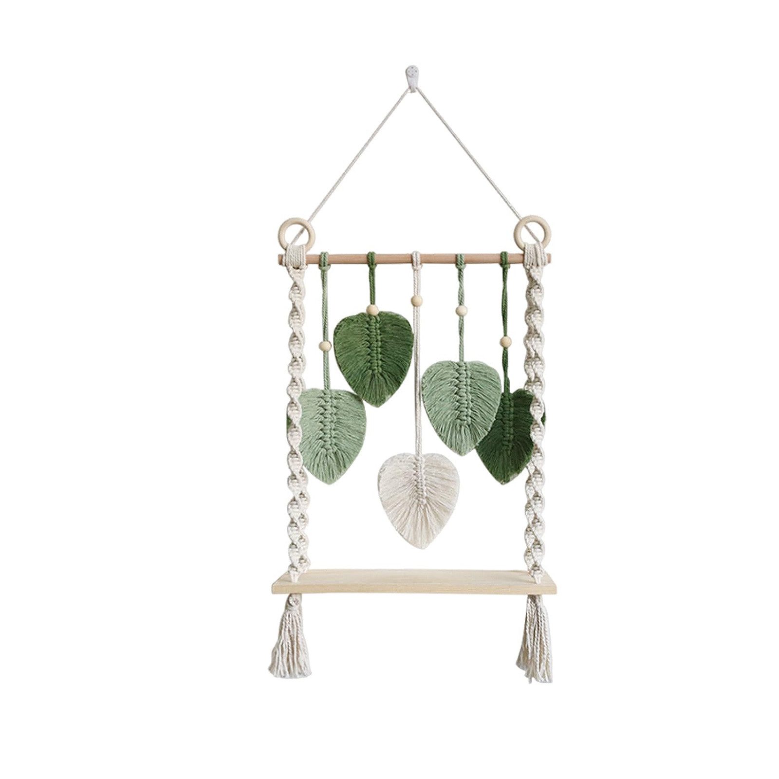 Coonoor Wandregal Boho-Holz-Wanddekoration, schwebendes Wandregal, Holzwand günstig online kaufen