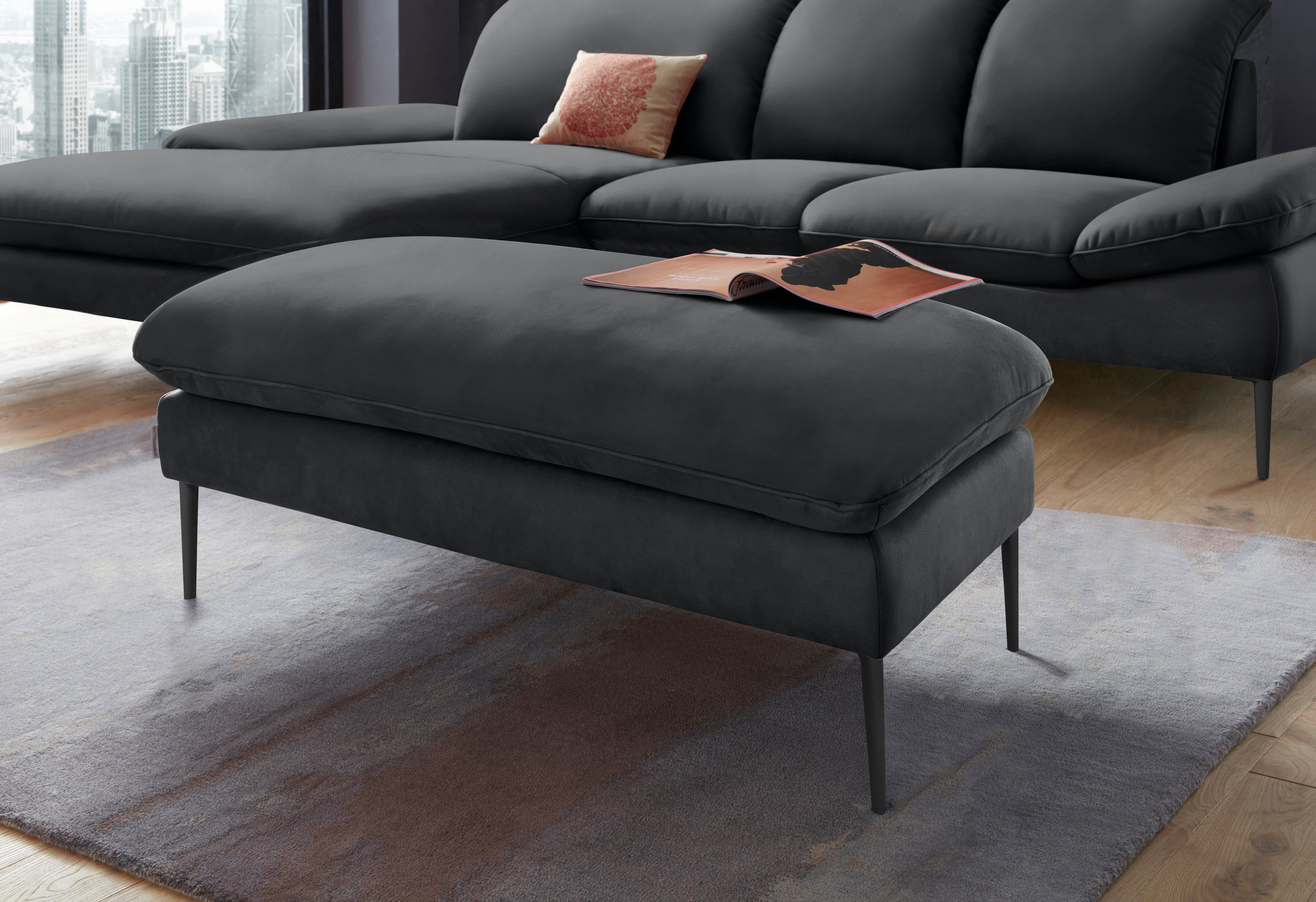 W.SCHILLIG Hocker enjoy&MORE, Füße schwarz pulverbeschichtet, Breite 106 cm