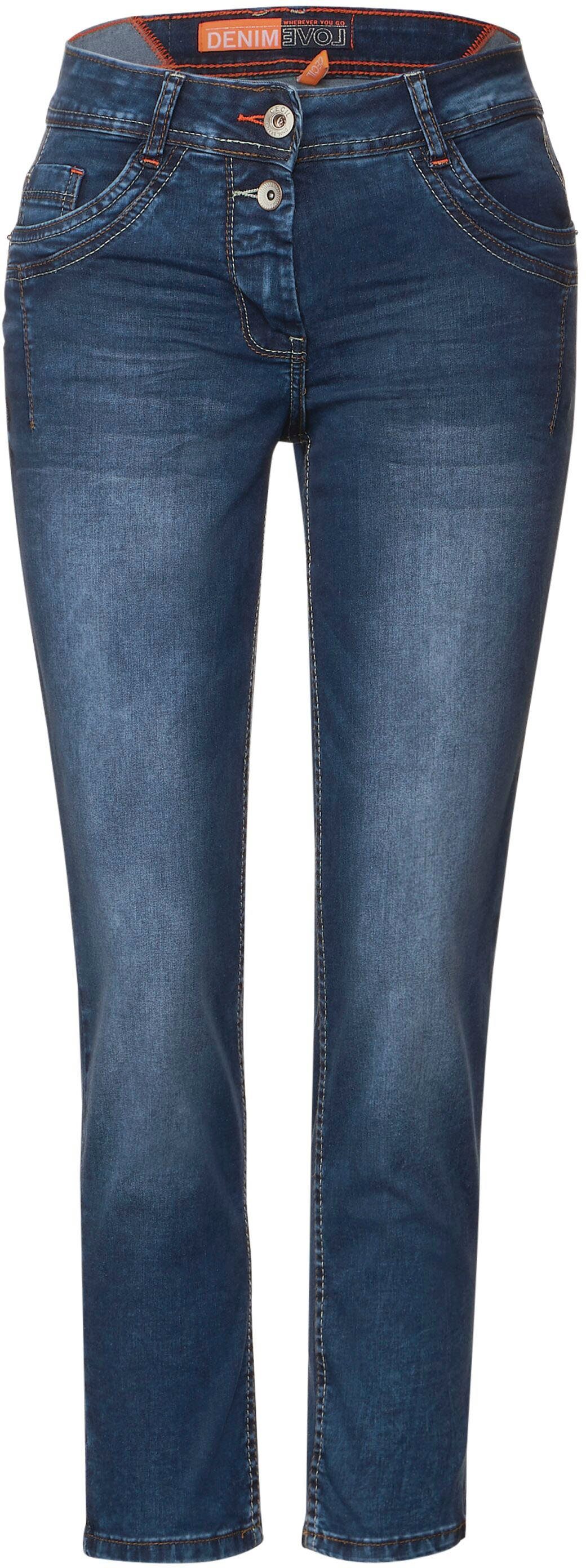 Style Beinen 5-Pocket-Jeans Cecil verkürzten Scarlett mit