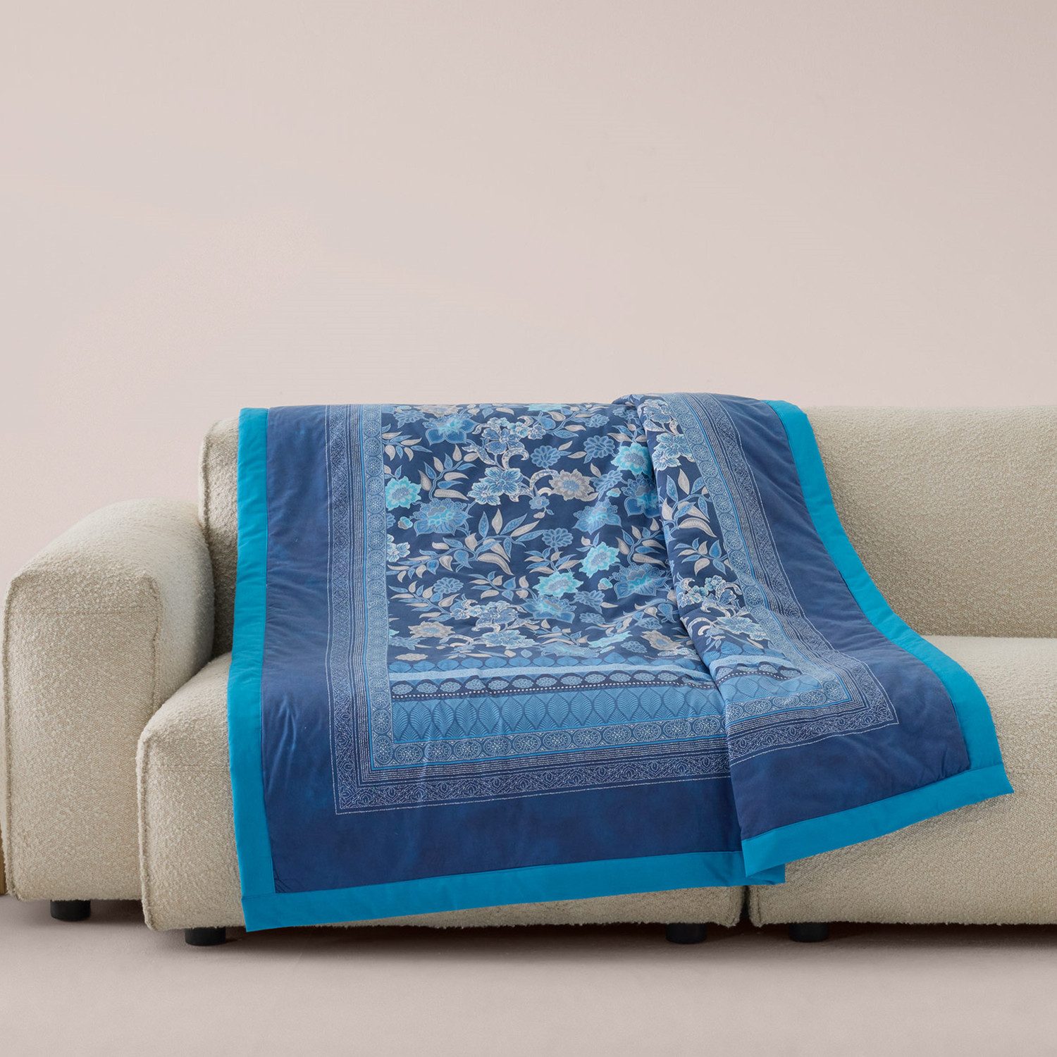 Plaid Bassetti Granfoulard Plaid Decke Wohndecke Varigotti B1 blau 135x190, Bassetti, Hochwerige italienische Markenqualität