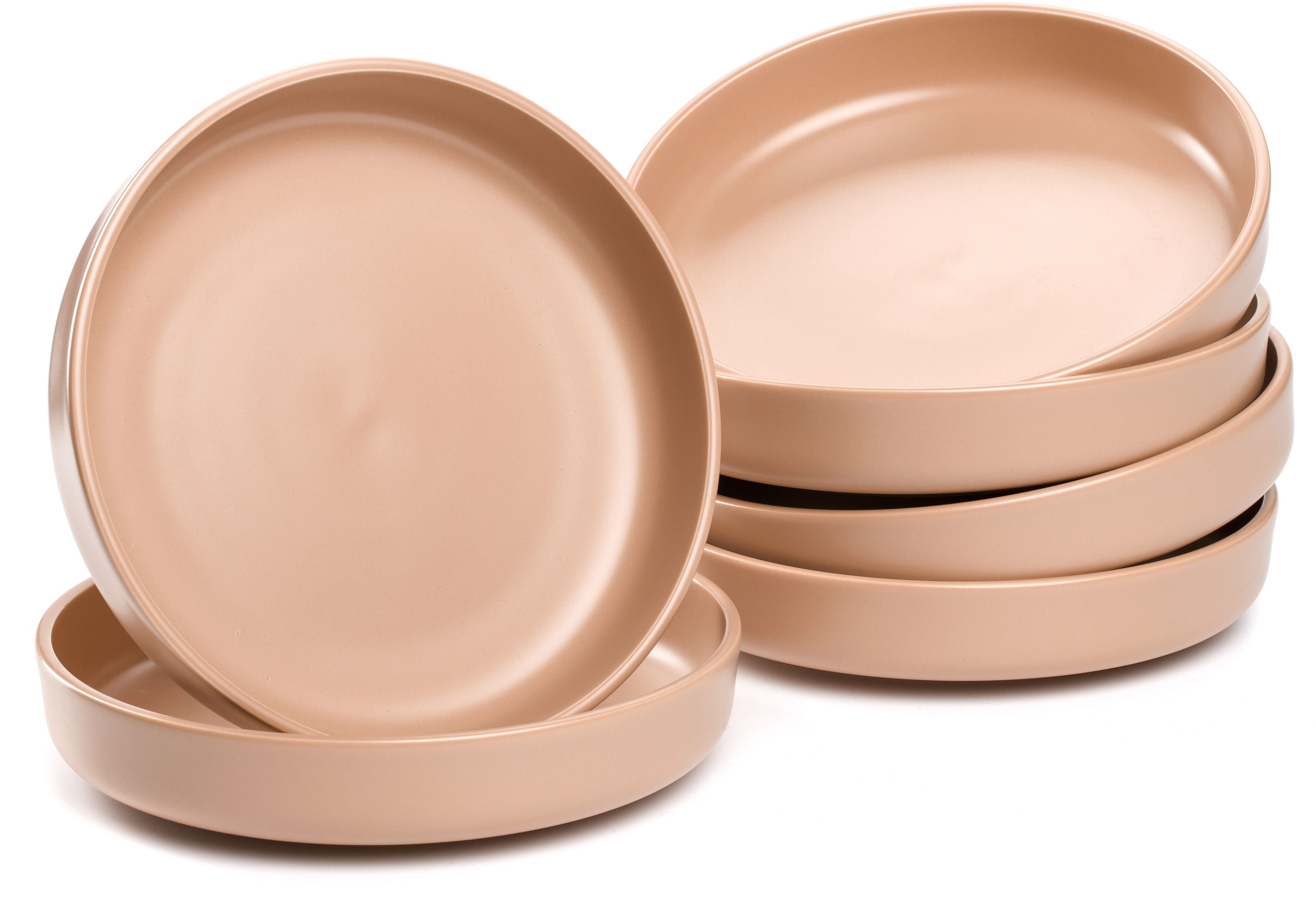 LEONARDO Teller-Set Suppenteller ROMA, Keramikteller, ca. 20 cm, 6-teilig (6-tlg), 6 Personen, Keramik, Geschirr-Set, Service, spülmaschinengeeignet