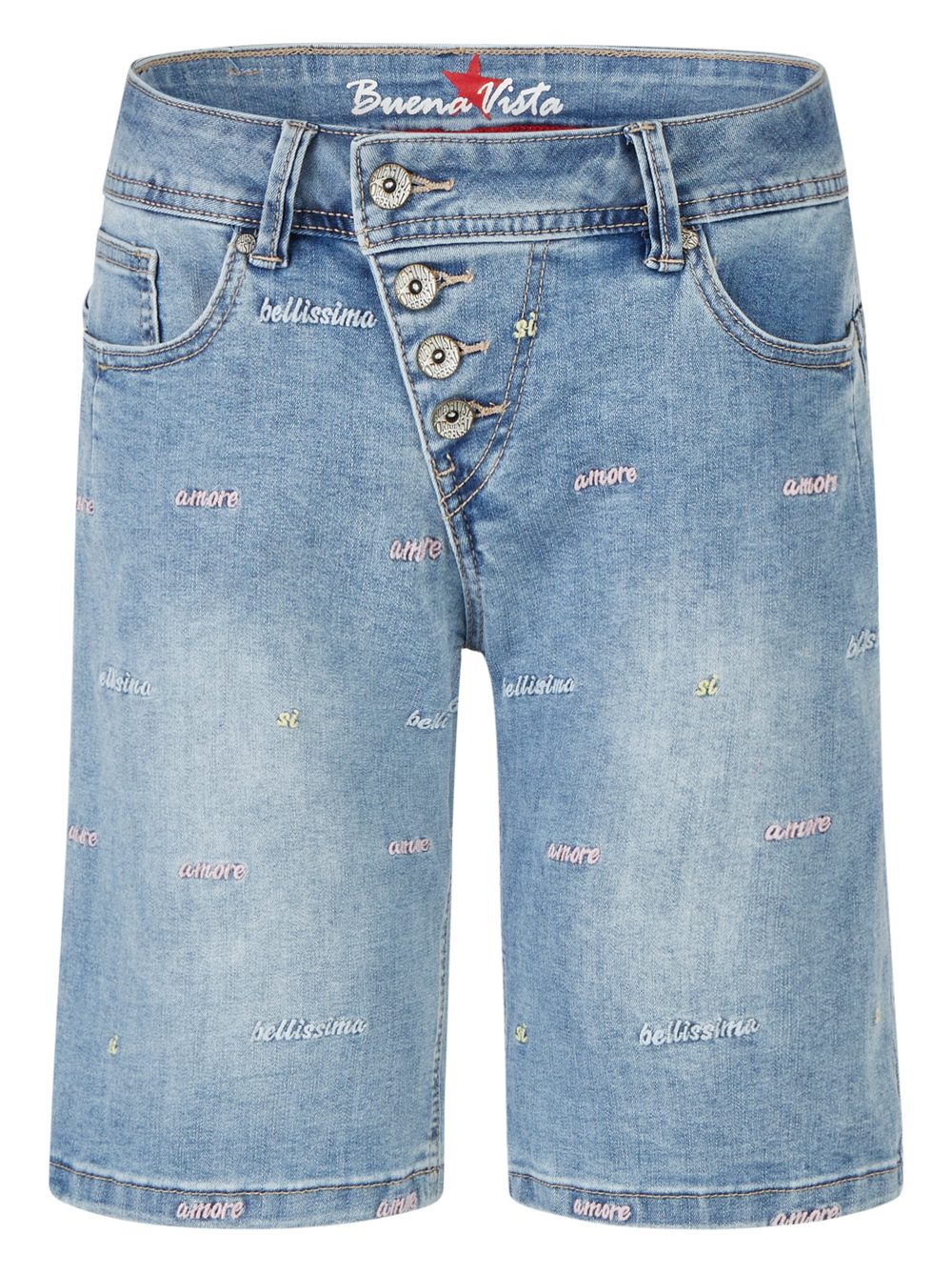 Buena Vista Shorts Malibu-Short stretch denim - bestickte Jeansshorts - Damen Shorts